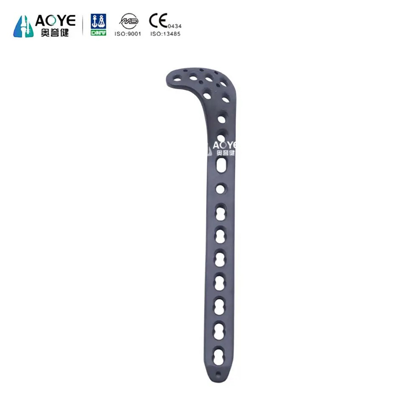 Placa de travamento tibial proximal em forma de L (cabeça com 7 furos)